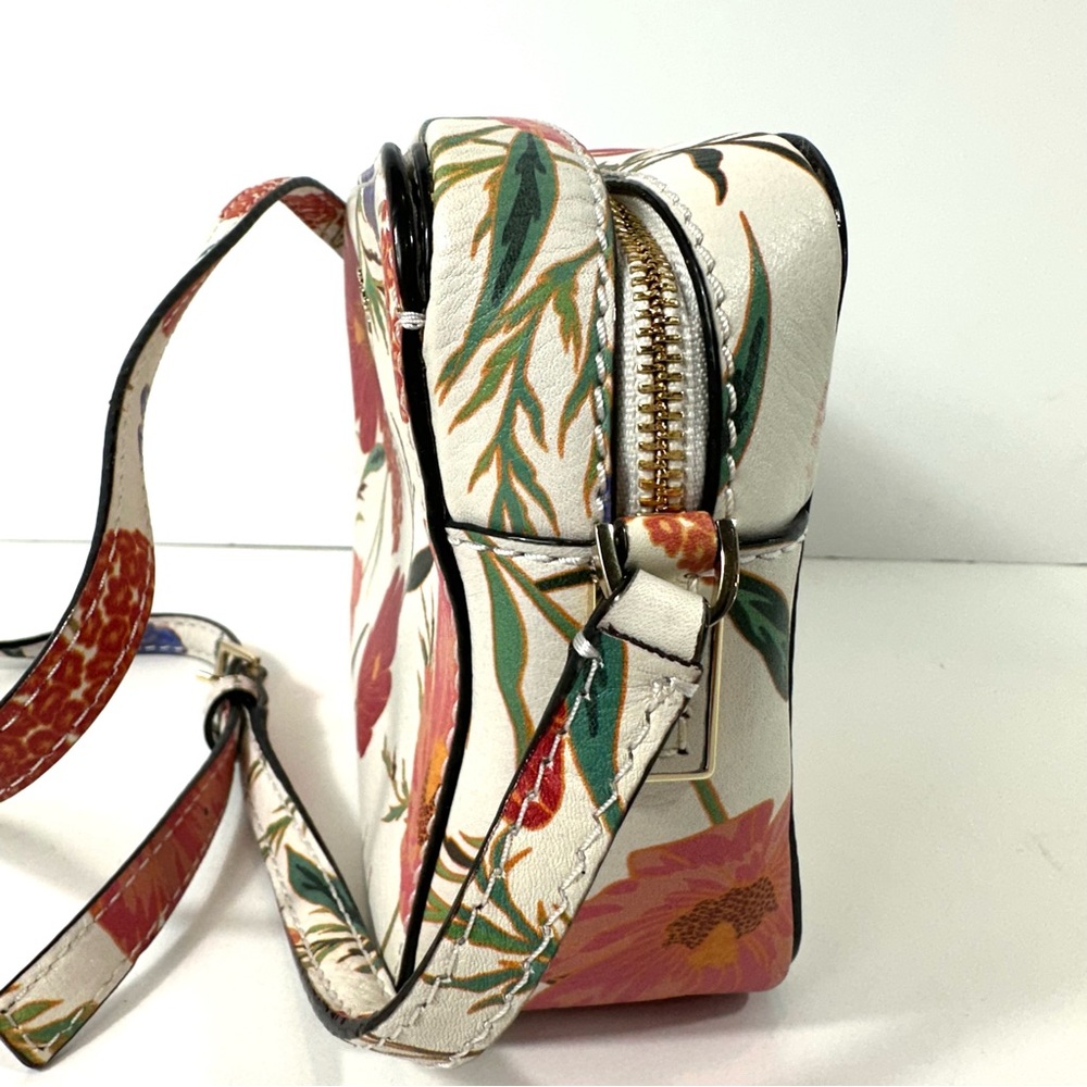 Kate Spade Floral Print Arla White Leather Crossbody Camera Bag - Picture 10 of 16